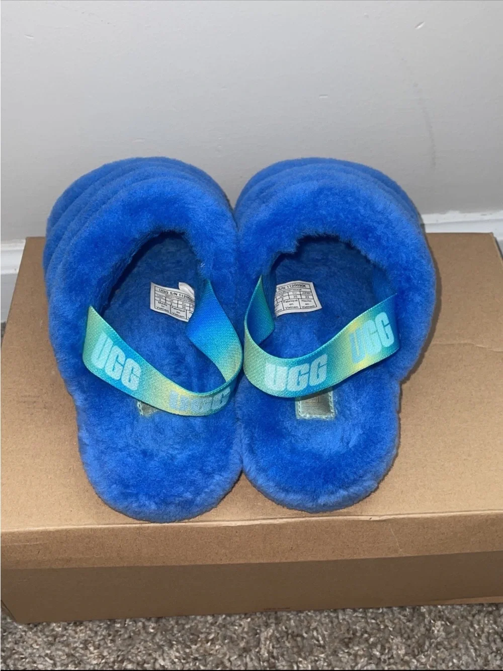 UGG Women's Fluff Balmoral Slide - Bright Blue
